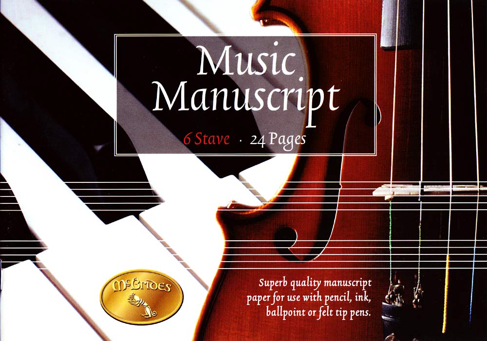 Music Manuscript Book 6 Stave with 24 pages of music manuscript paper