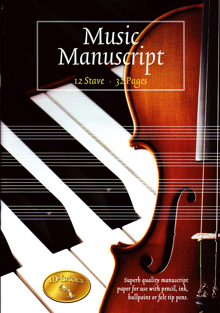 Music Manuscript Book 12 Stave with 32 pages of music manuscript paper