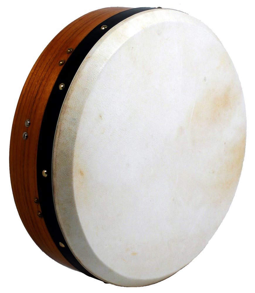 Glenluce Kilkee 14inch Tuneable Bodhran Natural stained mulberry shell with 8-point, key-tuned rim