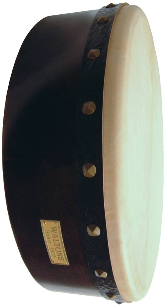 Waltons 15inch Bodhran Player's Pack Dark brown finish. Bodhran pack with cover, beater and tutor DVD. Single strut