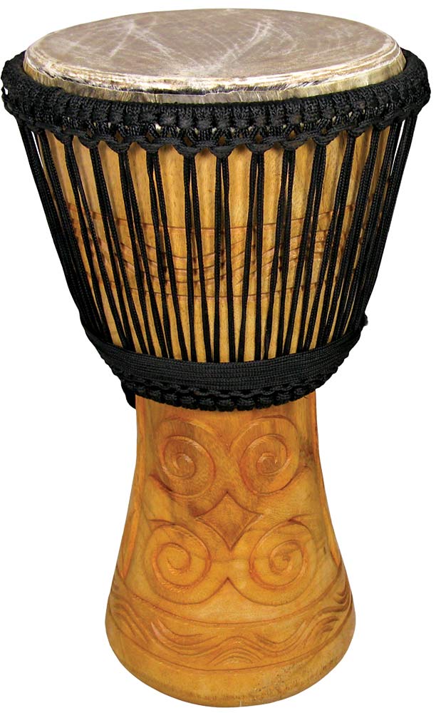Bucara BD-2211P Professional 11inch Djembe Double weaved gives brilliant tuning and a great dynamic range. Black rope