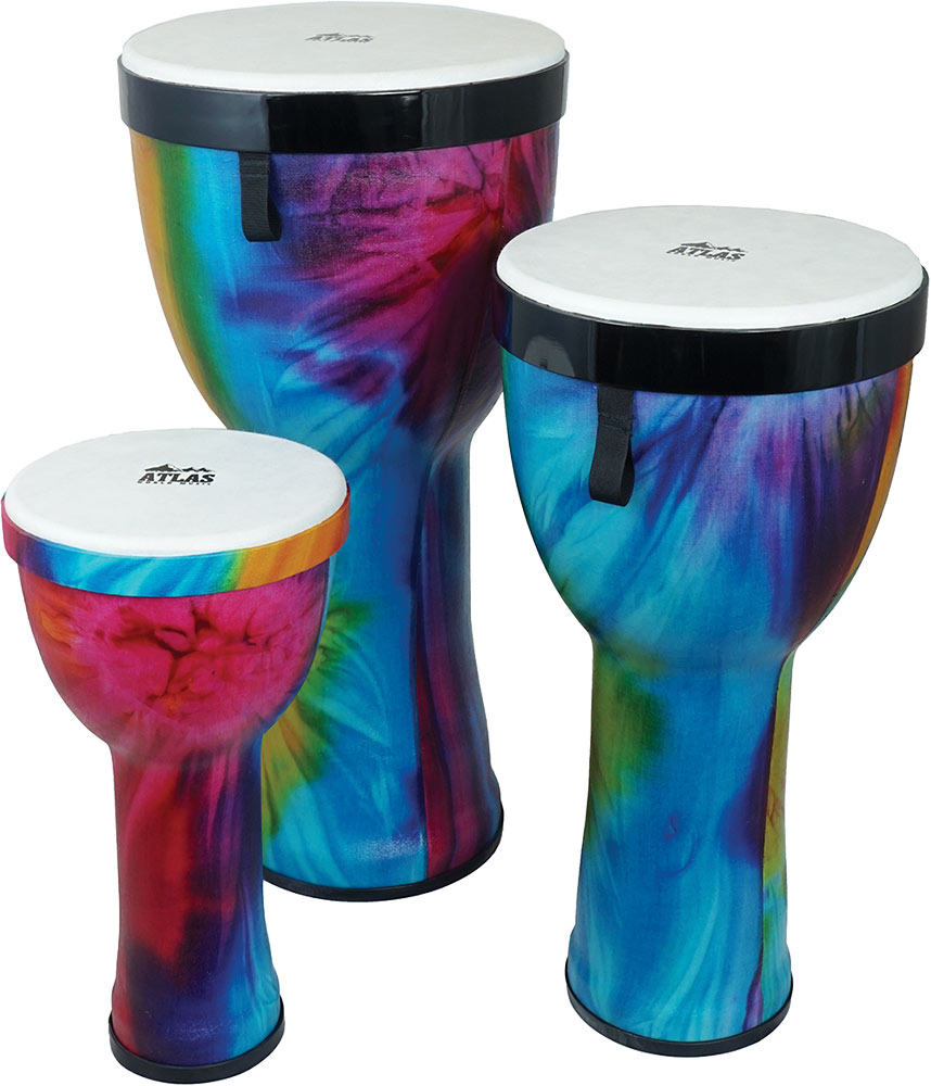Atlas ADJ-NEST Nesting PVC Drums 3 in 1 Pack A Russian doll style stacking set of PVC drums. 8inch/10/12 heads