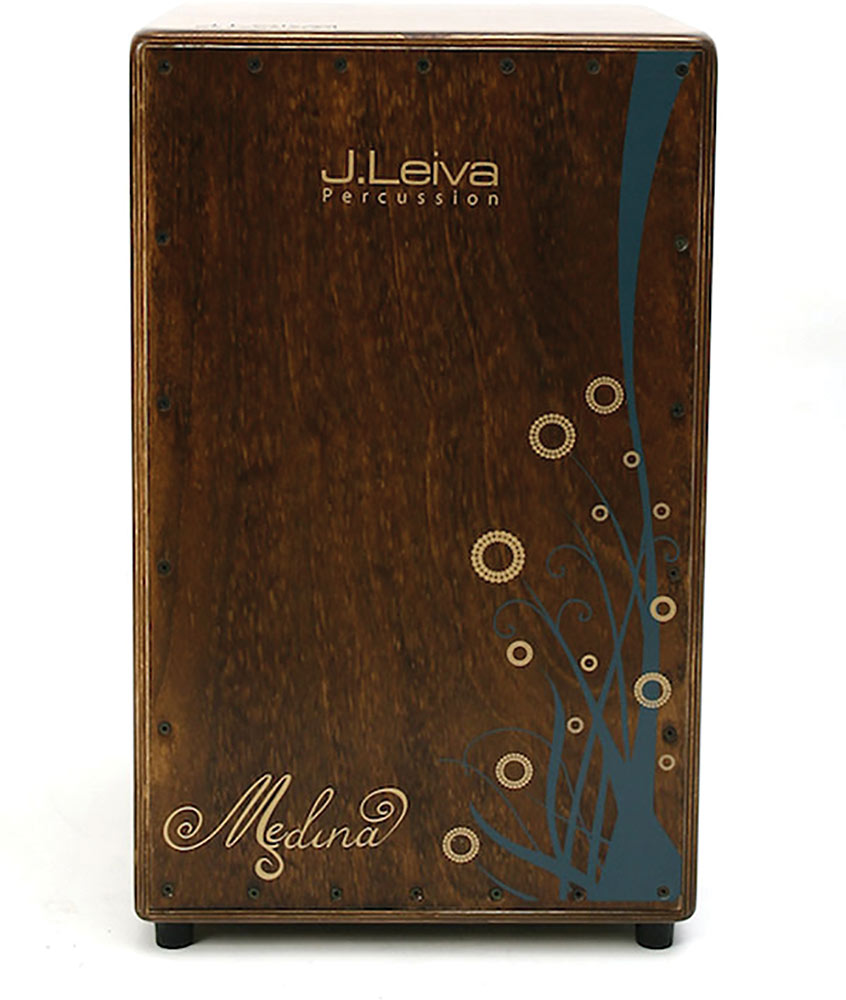 Leiva CAJ125 Medina Cajon, Vintage finish 100% Siberian birch wood 3mm front panel. Aged brown color with pattern front