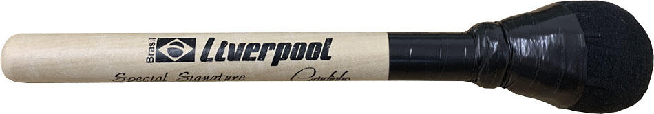 Liverpool MC GSPM Wood Surdo Mallet, Short Short beater with a tight felt covering. 21cm wooden handle