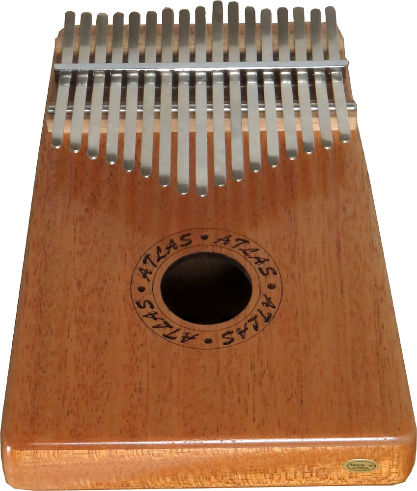 Atlas AP-A335 17 Note Kalimba Solid mahogany body with sound hole and 2 'wah' holes at the back