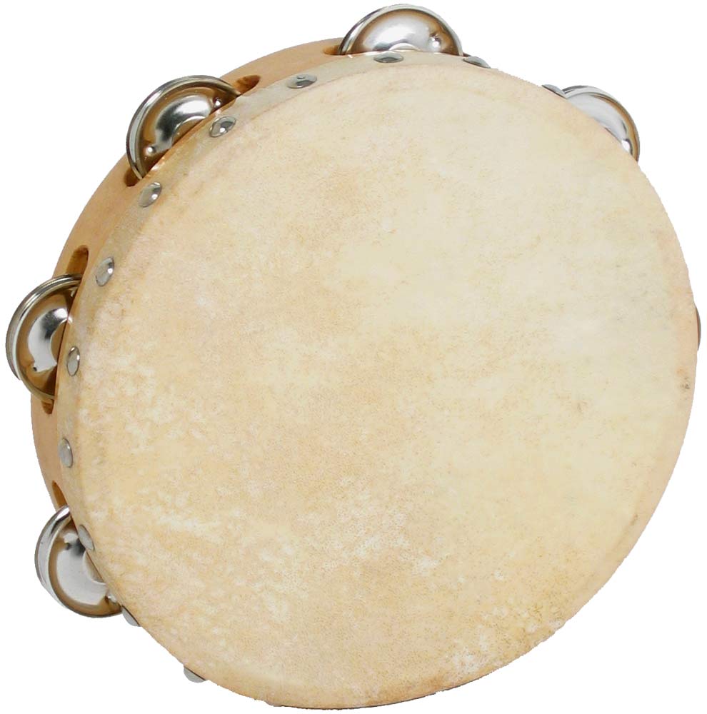 Atlas Tambourine 8inch Head, Single Single jingle, wooden rim, natural sheep skin head