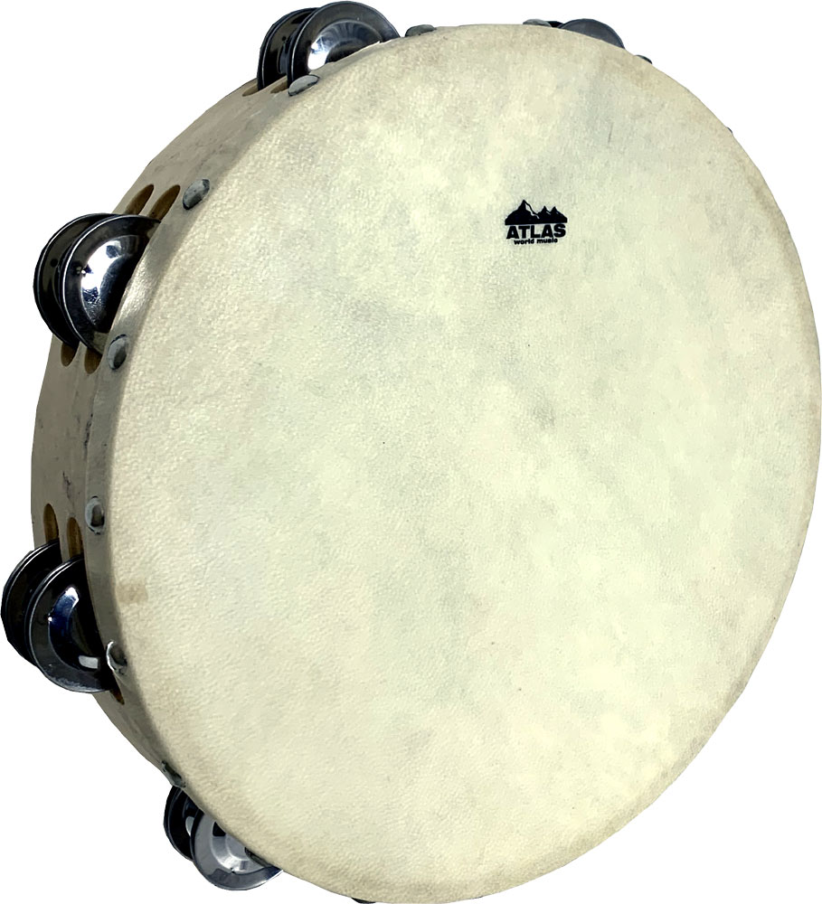 Atlas AP-H500 Tambourine10inch, Double Jingle 10'' Tambourine with wooden rim and two rows of jingles