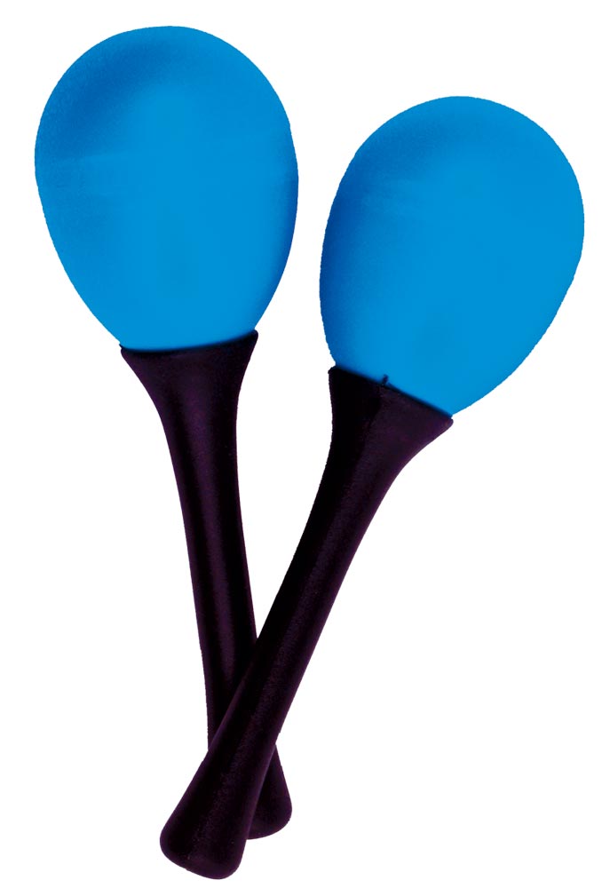Atlas Pair of Egg Maracas, Blue Pair of shaky egg style maracas with short handles