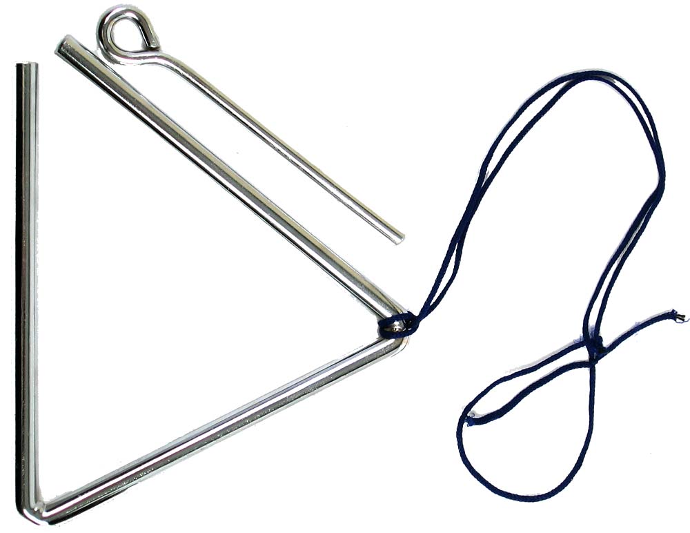 Atlas Metal Triangle, 6inch with beater A small metal triangle