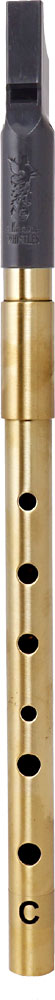 Nightingale High C Whistle, Tuneable Brass Improved O ring tuning slide. Squared style ABS fipple with a heavy brass body