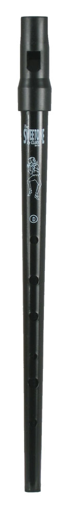 Clarke Sweetone High D Whistle, Black Traditional tapering tin tube with moulded black plastic mouthpiece
