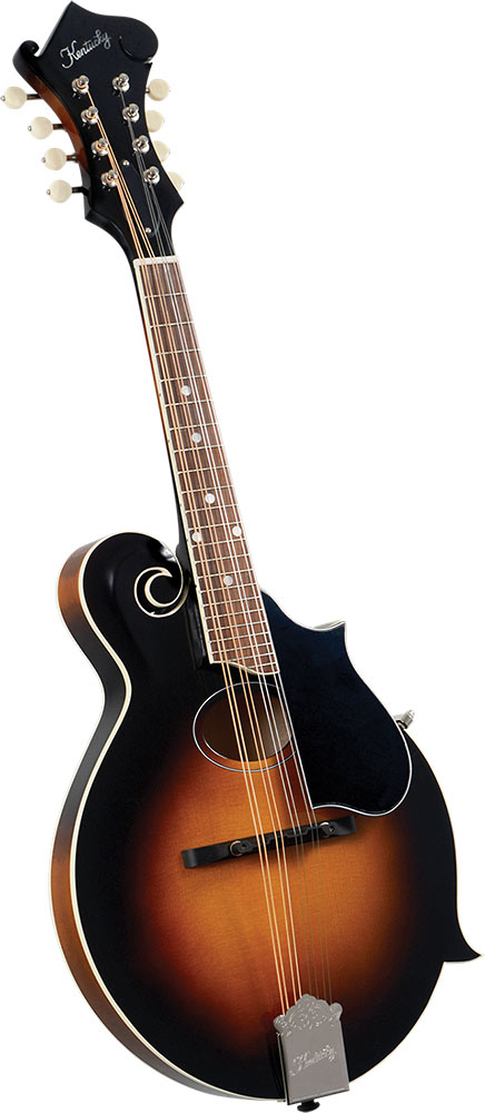 Kentucky KM-670 Oval Hole F Model Mandolin Scroll body with Oval soundhole. Solid German spruce carved top