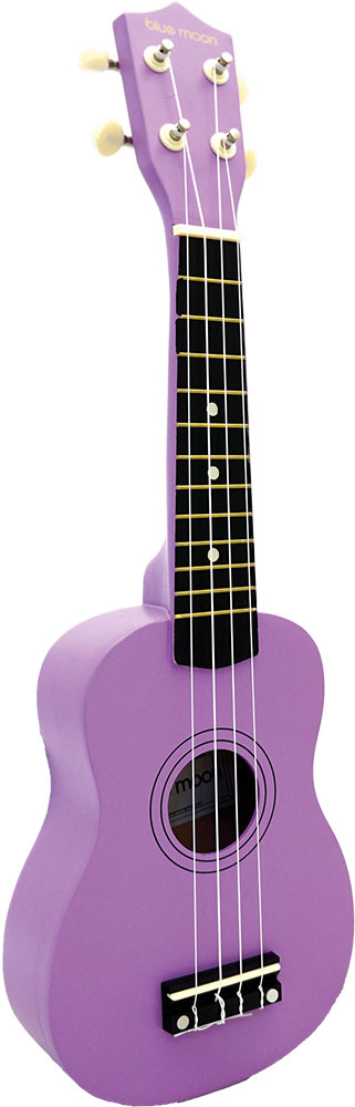 Blue Moon BU-02E Colored Soprano Uke, Purple Good quality, very playable Uke. Lindenwood fingerboard and bridge. Nickel frets