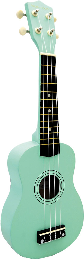 Blue Moon BU-02G Colored Soprano Uke, Green Good quality, very playable Uke. Lindenwood fingerboard and bridge. Nickel frets