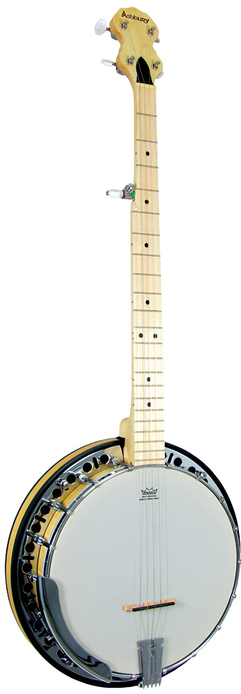 Ashbury AB-65-5 5 String Banjo, Maple Resonator Rolled brass tone ring. Maple bound maple neck. Maple fingerboard.22 Frets