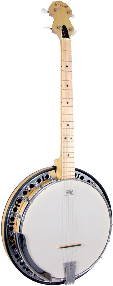Ashbury AB-65-T Tenor Banjo, Maple Resonator Rolled brass tone ring. Maple bound maple neck. Maple fingerboard. 19 Frets