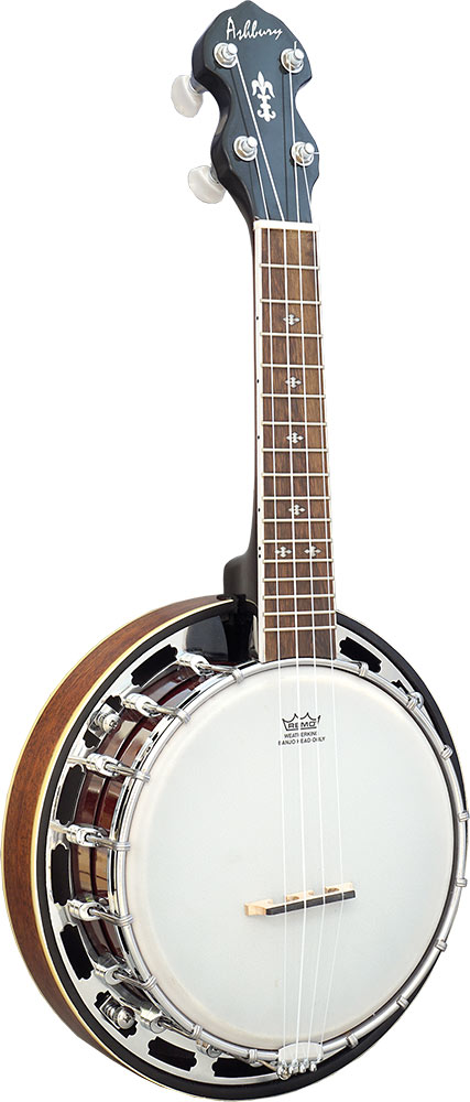 Ashbury AB-48-U Ukulele Banjo, Resonator, Mah High quality banjo, mahogany resonator & rim. brass tone ring, 16 tension hooks