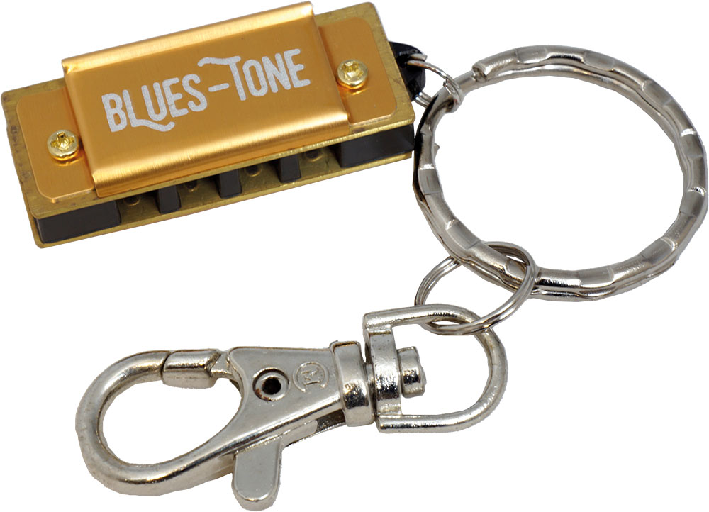 Bluestone Mini Harmonica in C. 4 Hole 8 notes. Black cover. Comes with a key ring and clip