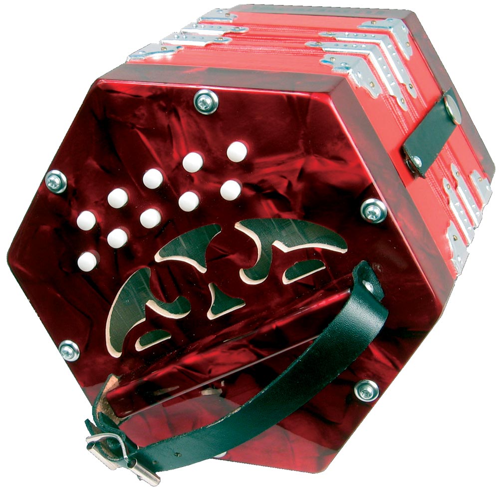 Scarlatti SC-20 C/G Anglo Concertina, 20 Key Red pearl finish with plastic buttons