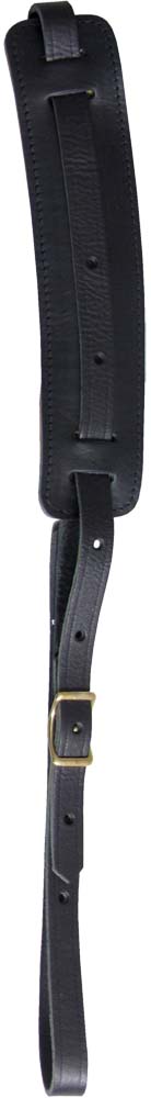 Manifatture GS-30K Vintage Leather Guitar Strap Black 20mm thick guitar strap with a padded adjustable 60mm shoulder pad