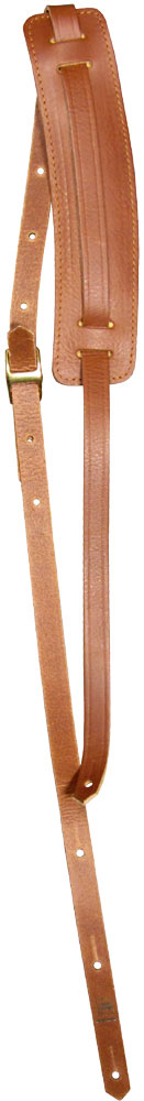 Manifatture GS-30T Vintage Leather Guitar Strap Tan 20mm thick guitar strap with a padded adjustable 60mm shoulder pad