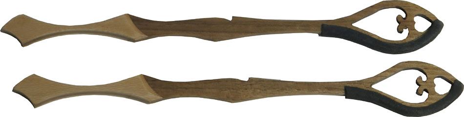 Atlas AB-14 Dulcimer Hammers, Hearts Pair of double sided walnut wood hammers with leather ends