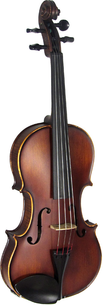Valentino Sonata Full Size Violin Outfit Solid straight grain carved spruce top, beautiful flamed maple body