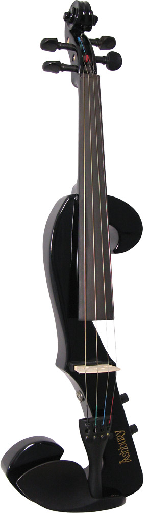 Valentino VE-20 Electric F Shape Violin, Black Badly damaged but playable. Contact the Bristol store for more information