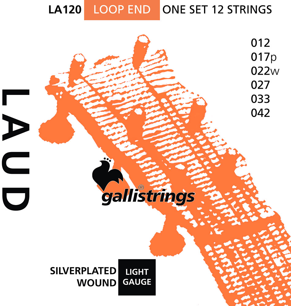 Galli LA120 Laud String Set Complete set of 12 strings. Silverplated and plain steel