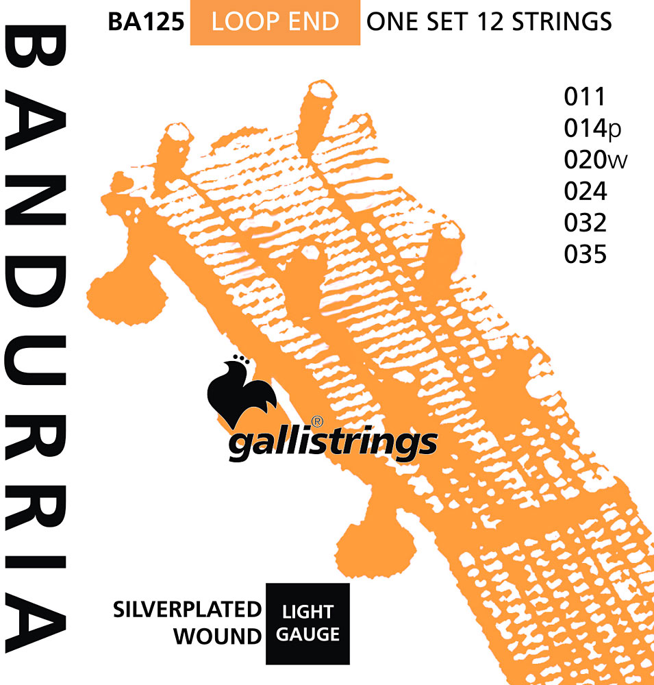 Galli BA125 Bandurria String Set Complete set of 12 strings. Silverplated and plain steel