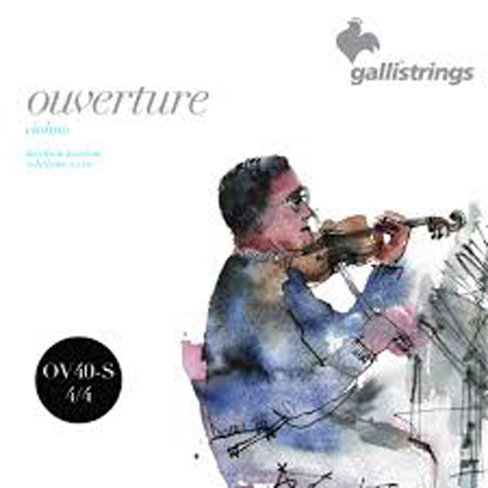 Galli OV40-S Violin Overture Strings 4/4 Synthetic core wound in aluminum and silver. Medium tension