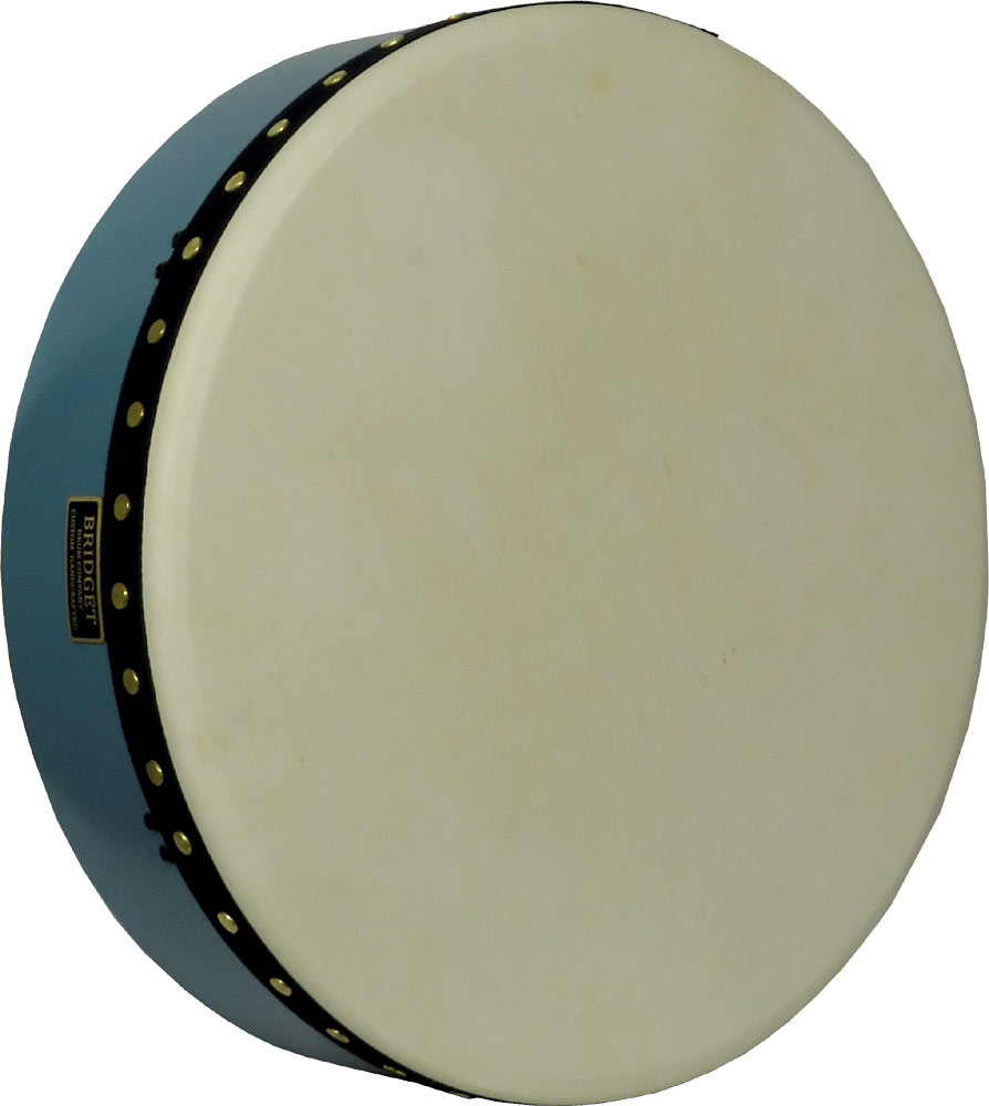 Bridget Blue 14inch Tuneable Bodhran 4 1/2 inch Deep. Handmade drum shell are made from multi layer hardwood