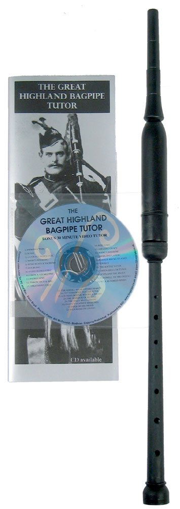 Bagpipes Scottish Chanter, Book and CD Good quality ABS practice chanter with the Gt Highland Bagpipe tutor book and CD