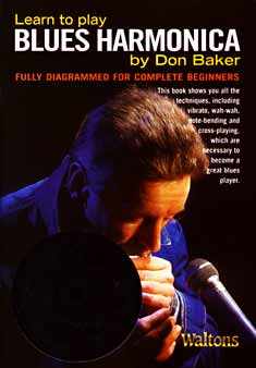 The Blues Harmonica Book&cd Pk Illustrated method book by Don Baker, with 60 minute CD
