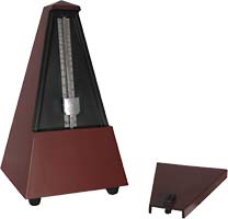 Cherry CM-30 Wood Effect Metronome Classic shaped clockwork metronome with bell. Teak colored finish