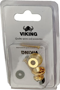 Viking GSB-10G Gold Color Strap Buttons, Pair A pair of gold colored strap buttons for Uke, Bouzouki, Mandolin etc