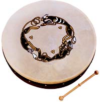 Waltons 18inch Bodhran Trinity Design 18inch bodhran pack with cover, beater and tutor DVD. Single strut