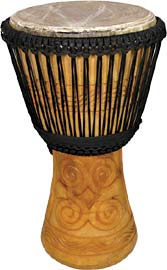 Bucara BD-2211P Professional 11inch Djembe Double weaved gives brilliant tuning and a great dynamic range. Black rope