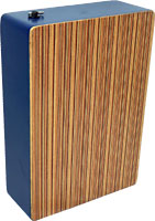 Atlas AC-LP Laptop Style Cajon Blue colored MDF body with a walnut ply top
