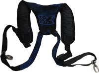 Viking VDS2 B/B Djembe Strap, Blue/Black Colored padded djembe harness with adjustable rucksack straps