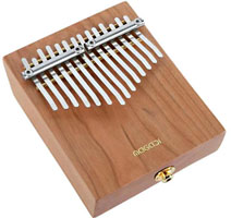 Magadi M14-E 14 Note Electro Kalimba, Cherry Special steel tongue with copper tone bars
