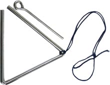 Atlas Metal Triangle, 6inch with beater A small metal triangle
