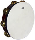 Atlas 10inch Pro Tambourine, Double 10inch natural skin head with a double row of dry jingles