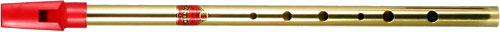 Generation Brass Bb Whistle Tin whistle with a red plastic mouthpiece