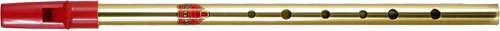 Generation Brass D Whistle Tin whistle with a red plastic mouthpiece