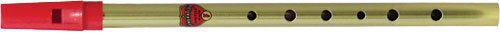 Generation Brass F Whistle Tin whistle with a red plastic mouthpiece