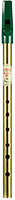Waltons Irish Mellow D Whistle, Brass In brass with a green plastic mouthpiece