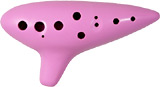 Atlas 12 Hole Ocarina, Pink Large plastic body. Alto C, chromatic