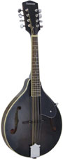 Ashbury AM-10K A Style Mandolin, Black Spruce top, mahogany body. f-hole model, translucent black