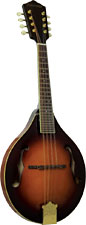Ashbury AM-410 A Style Bluegrass Mandolin Solid carved AA spruce top with solid maple back and sides. Ivoroid binding